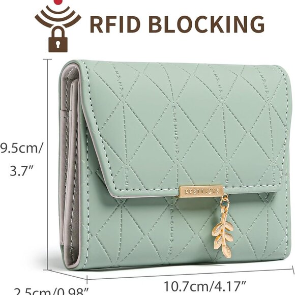 Bifold Wallet Women Leather RFID Blocking Card Holder - Picture 5 of 6